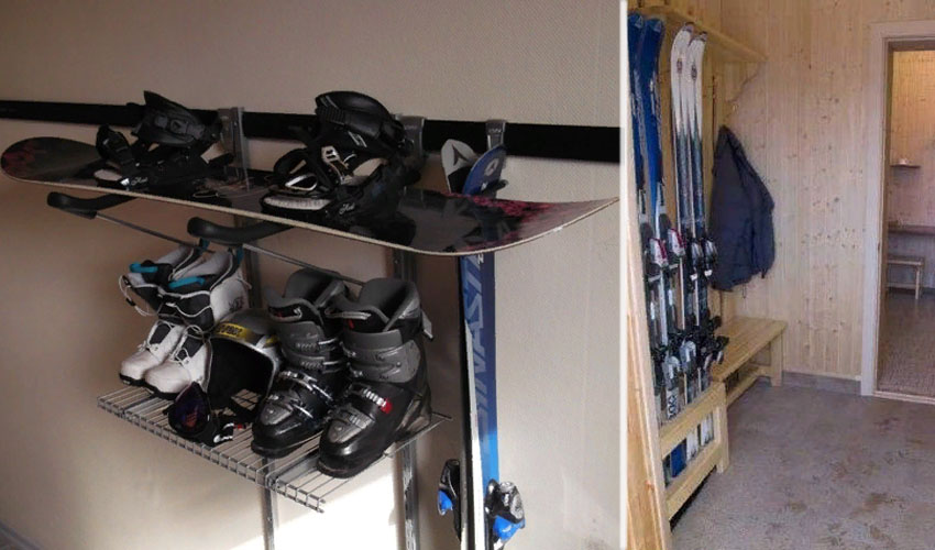 хранение горных лыж летом в доме